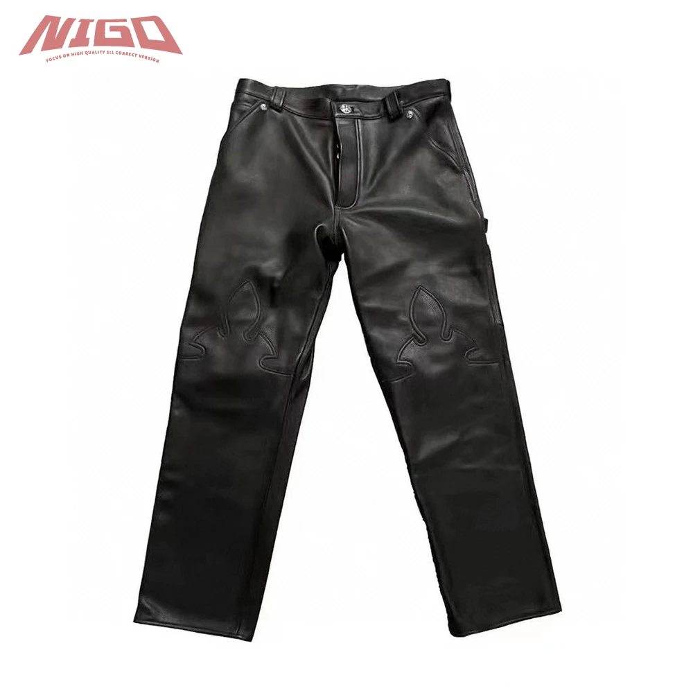 

NIGO 21ss 925 пробы серебряные кожаные брюки # nigo8069