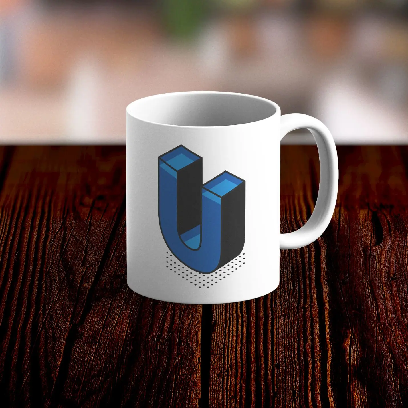 

Special Design U Letter White Mug Cup