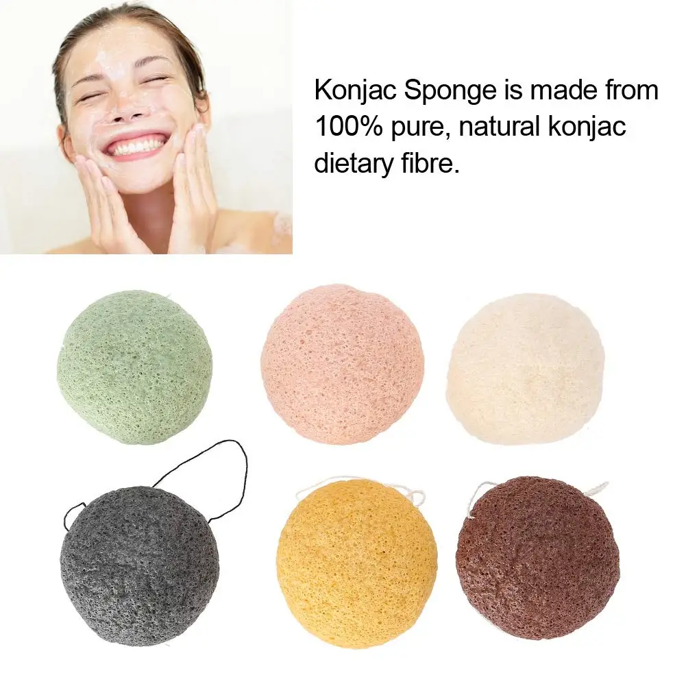 Konjac Губка отшелушивающая губки для лица натуральная Чистящая губка белый активированный бамбуковый уголь зеленый веган для очищения