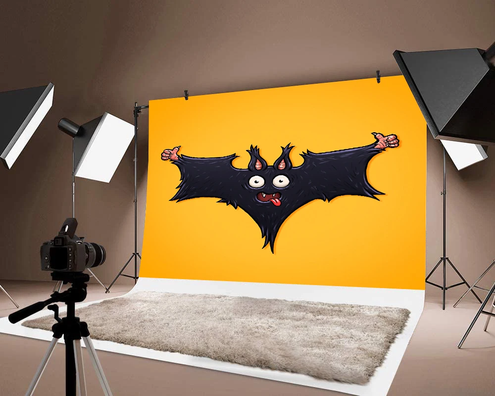 

Backdrop Photo Thin Vinyl Background Pumpkin Lantern Bat Festival Party Photography Happy Halloween Decorations
