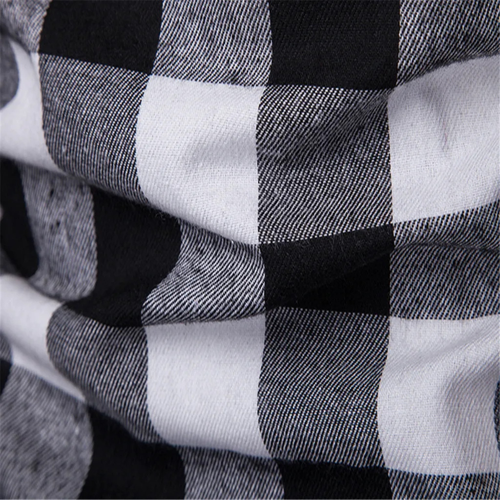 KLV Мужская рубашка с длинным рукавом мужская из полиэстера клетчатая туника