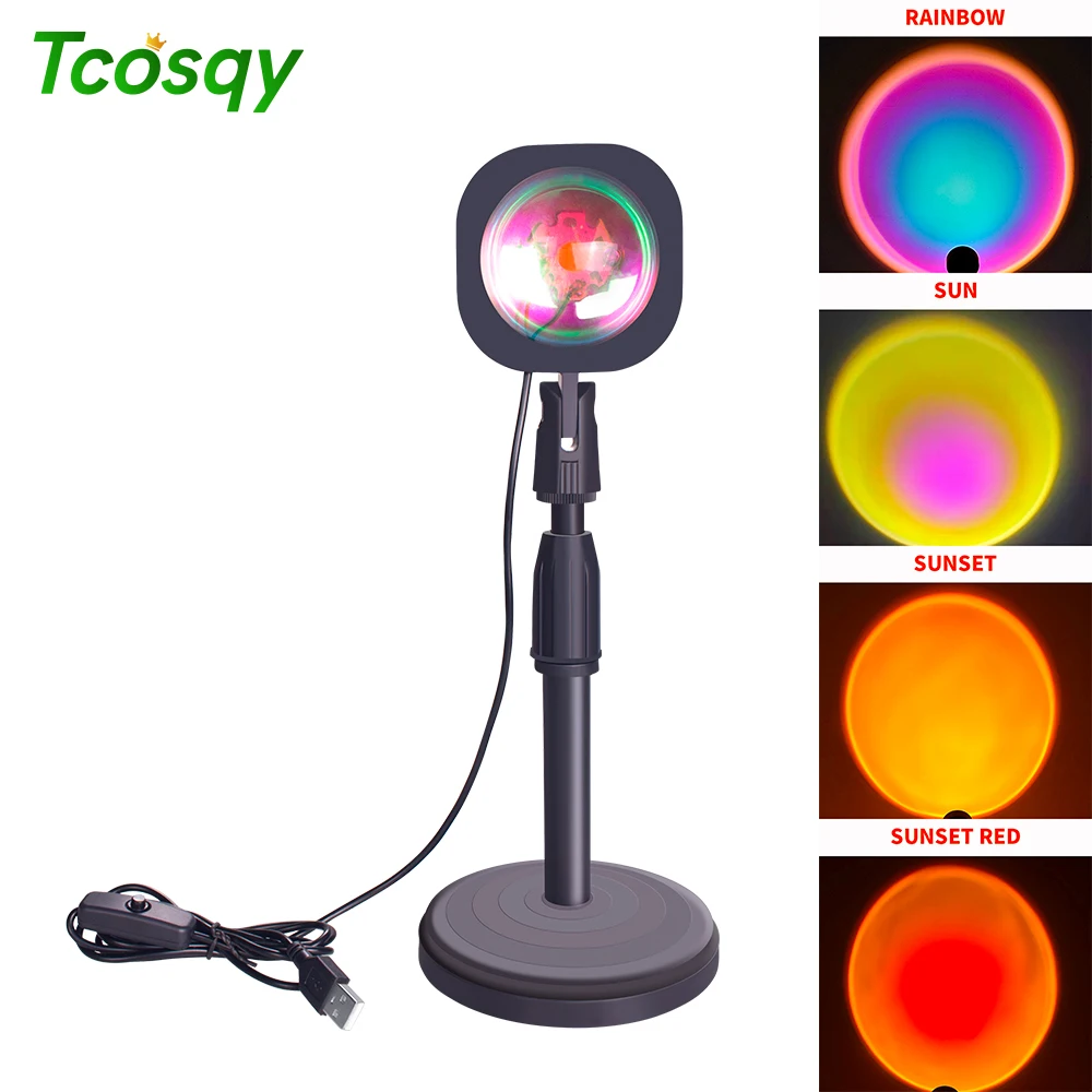 

Tcosqy sunset projection lamp amazon hot sale lamp usb connector live atmosphere light shooting background light photo light