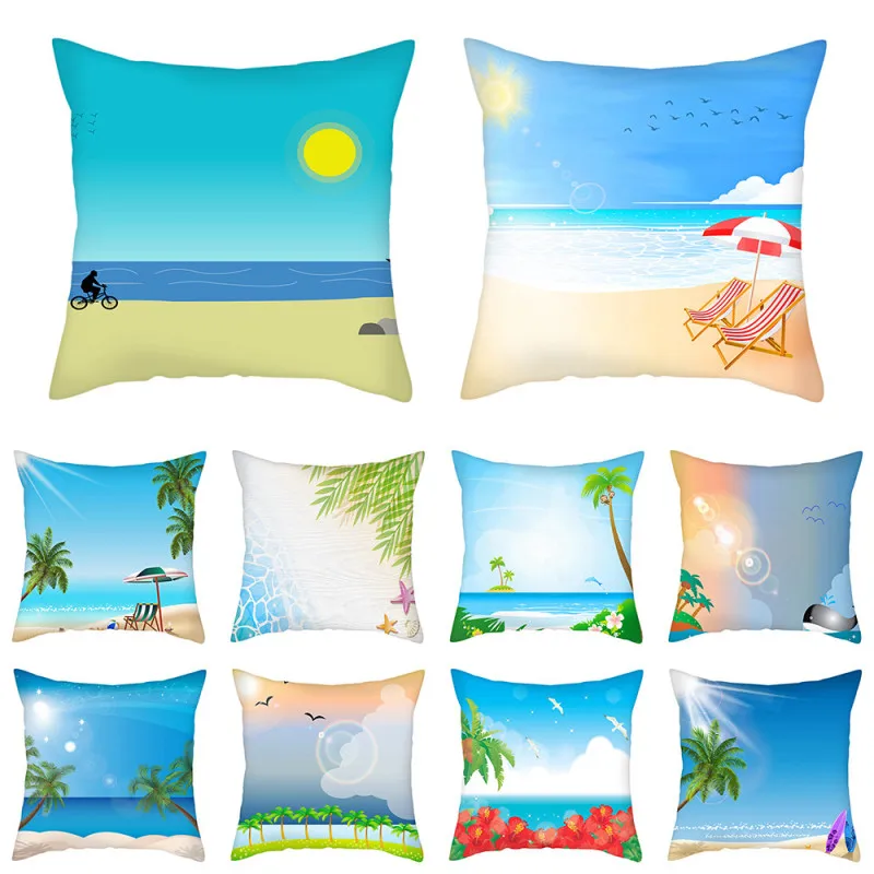 

Fuwatacchi Beach Cushion Covers Ocean Scenery Throw Pillowcases Decorations for Home Sofa Room Car Pillow Covers Fundas Cojines