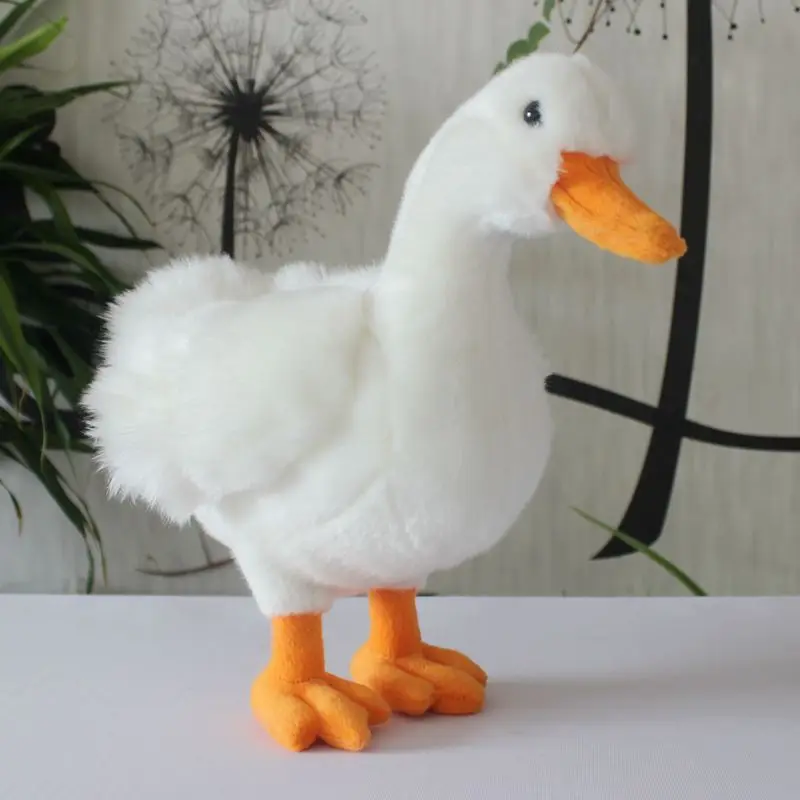 Реалистичная игрушка около 28x27 см белая утка плюшевая мягкая кукла детская