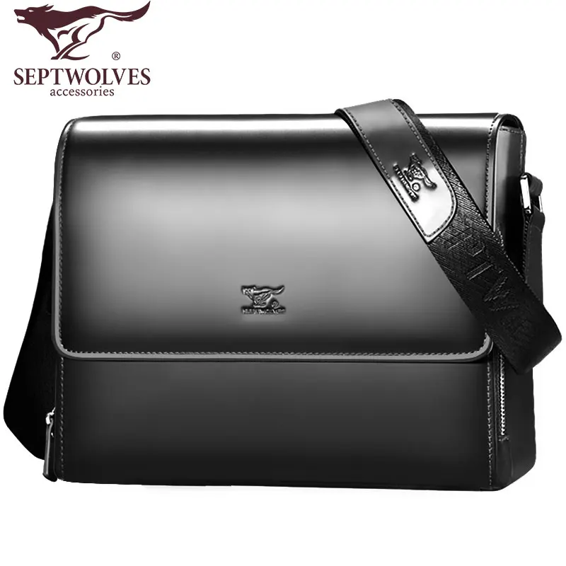 Men's Real-Leather Bag Horizontal Shoulder Bag Crossbody Bag Casual Business Briefcase Men's Bag Leather Backpack
