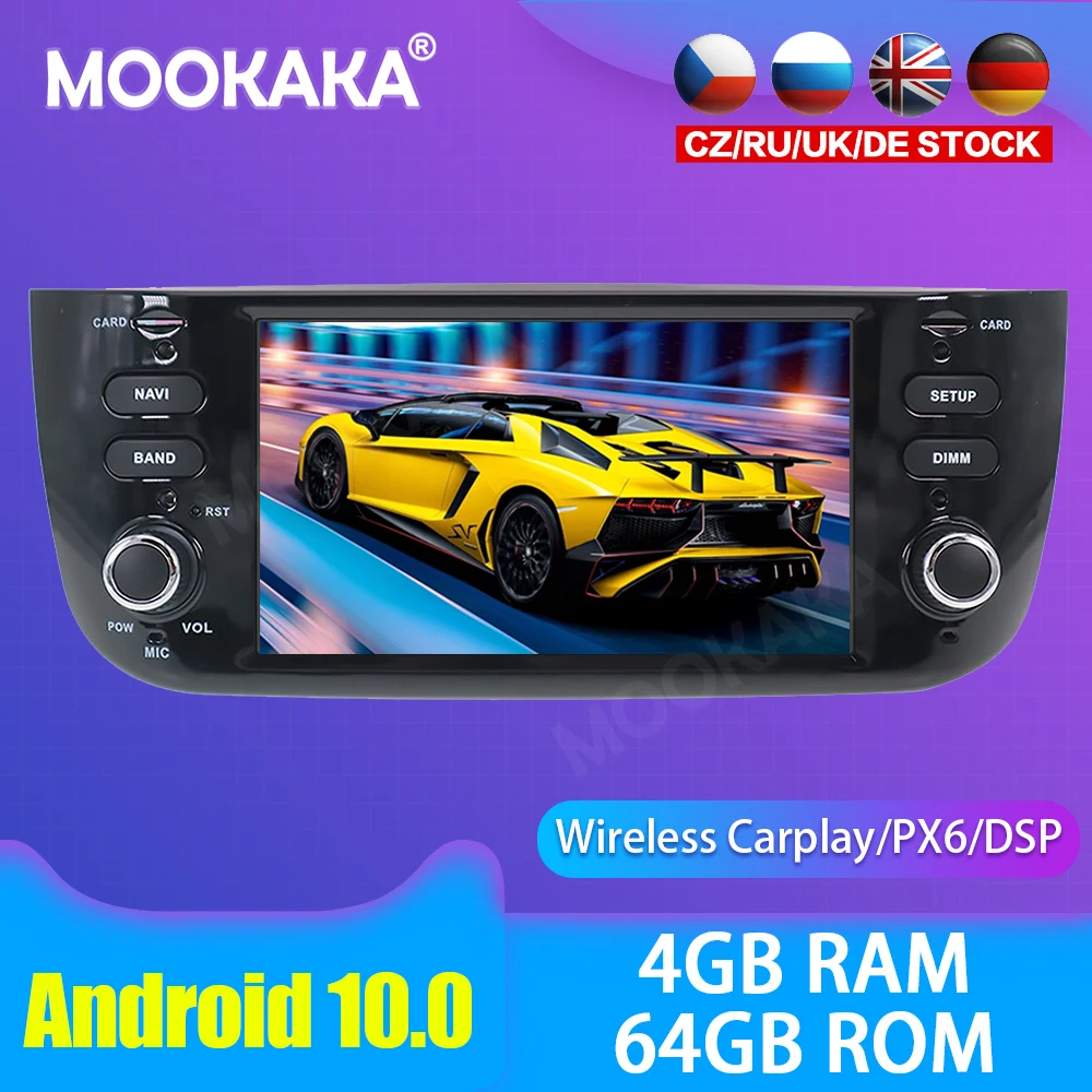 

Android 10,0 Автомобильный мультимедийный DVD-плеер GPS радио для Fiat Punto 2009-2015 GPS-навигация стерео DSP аудио PX6