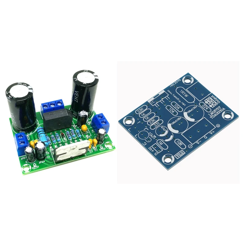 

Hot-1 Pcs Blue Mono Channel Stereo Audio HIFI Amplifier Board Module & 1 Pcs Green Audio Amplifier Board Double