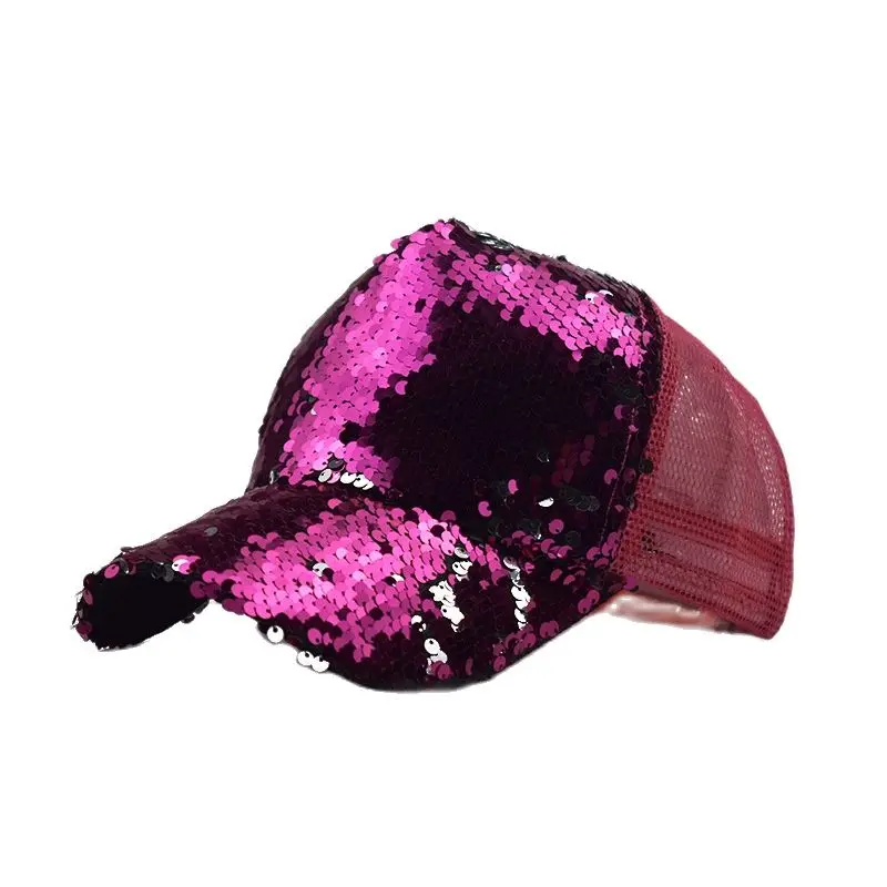 

Summer Adult Sequins Breathable Baseball Caps Ladies Casual Sun Protection Hats Hip hop Casquette gorras