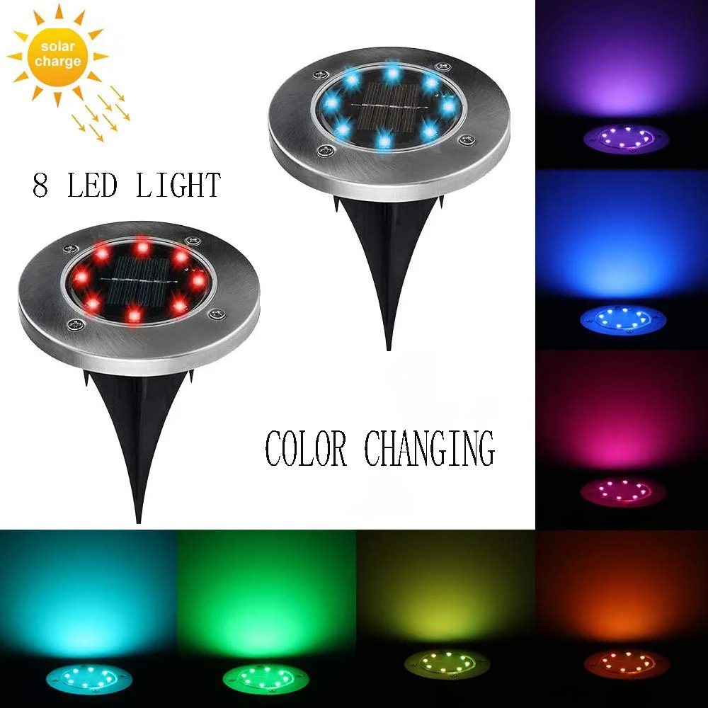 8 шт. солнечный светильник на открытом воздухе светодиодный уличный фонарь