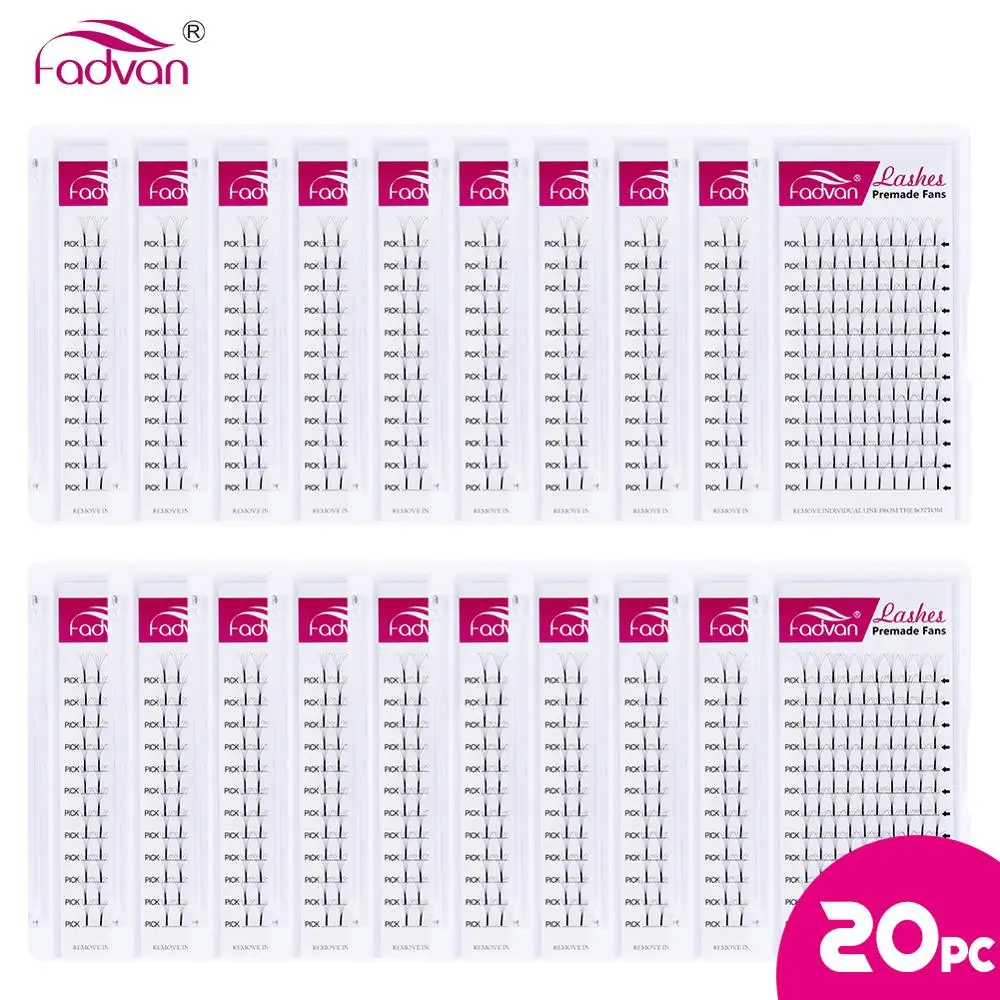 20 коробок/Набор 3d/5d объемных вентиляторов готовые веерные ресницы Удлиненные