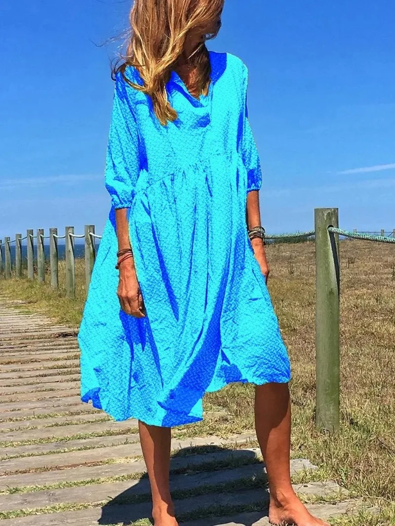 Женское платье с глубоким V-образным вырезом и оборками | Женская одежда