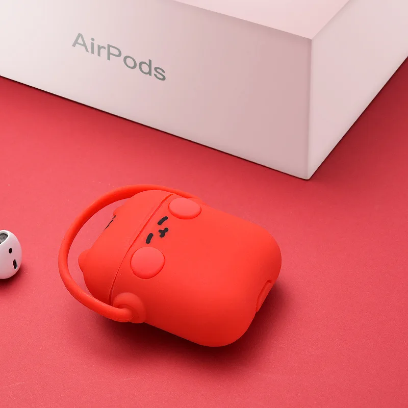 Милый стильный мягкий силиконовый чехол для наушников AirPods Apple беспроводная bluetooth