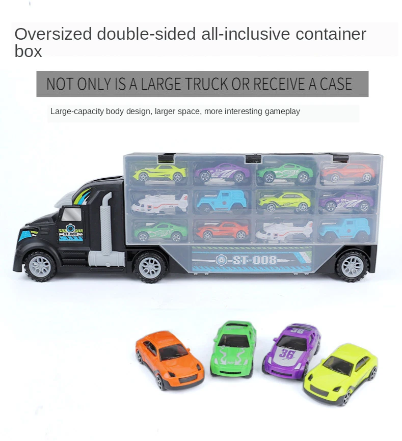 

Children's Engineering Truck Tractor Garage for Cars House The Front of the Container Storage Vehicle Goods Toys for Boys