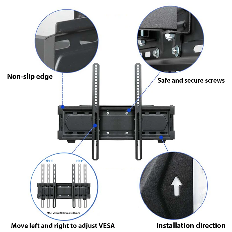 Кронштейн для телевизора угловой наклонный 32-70 дюймов 400x400 мм |