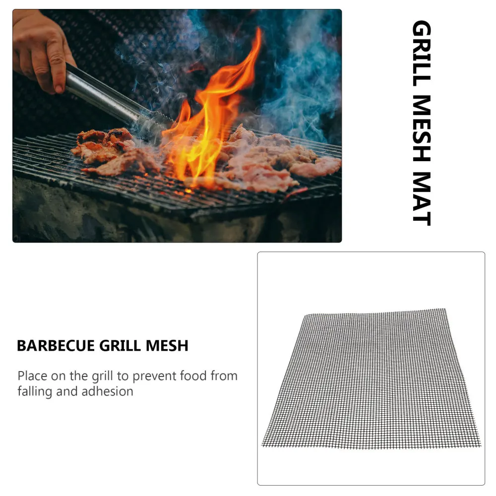 

1pc Reusable Barbecue Mat PTFE Coated Fiberglass Mesh Fabric Grill Mat