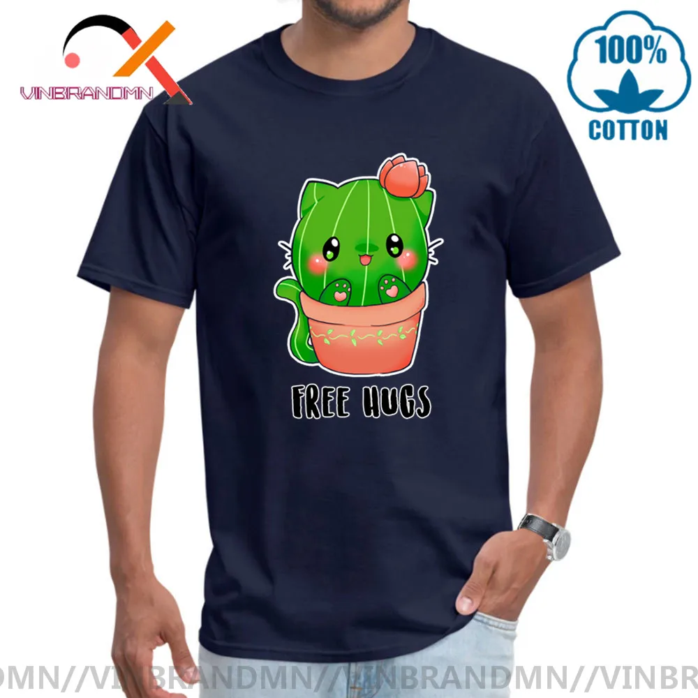 

Футболка мужская с изображением кактуса и коротким рукавом, модная Повседневная рубашка с принтом в стиле Харадзюку, одежда для детей с кош...