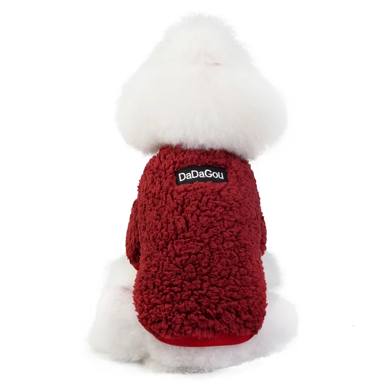 Wine Red Fashion Pet Small Dog Clothes Winter Warm Dog Jacket Harness Chihuahua Puppy Coats XS-XL - Color: Wine Red
