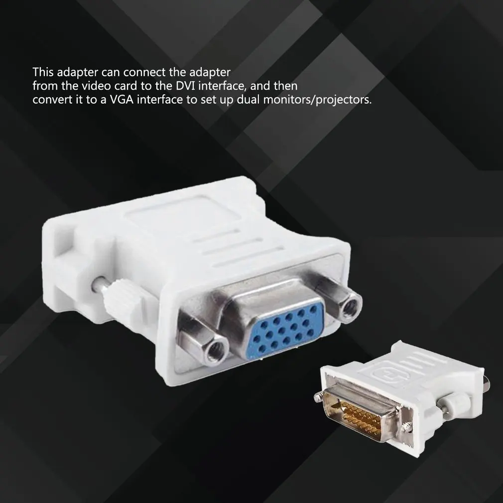 DVI D штекер переходник на гнездо VGA муфтовый стыковочный переводник адаптер