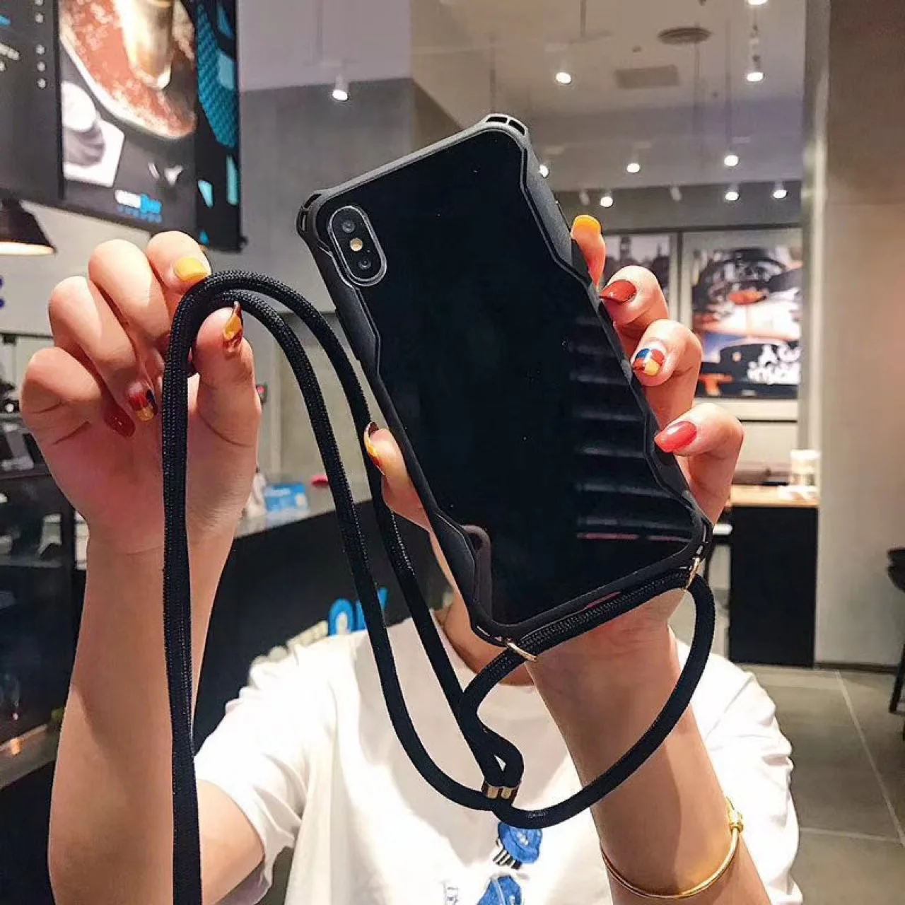 

Crossbody Necklace strap Lanyard Cord silicone phone case for iphone 12 MiNi 12 Pro Max 11 Pro Max X XR XS Max 6S 7 8 plus cover