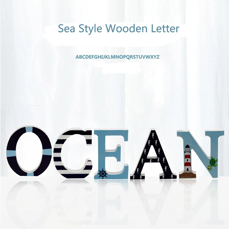 1 шт. 10 см домашний декор Летний морской Стиль деревянные буквы английского