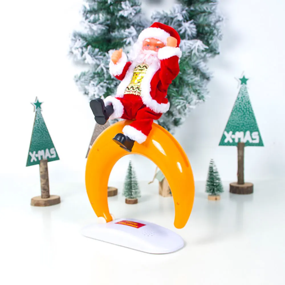 Забавные рождественские украшения электрическая кукла Санта Клауса может