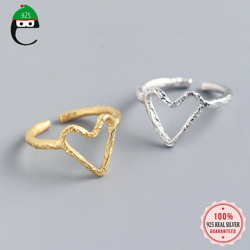 

Минималистичное Открытое кольцо ElfoPlataSi из настоящего серебра 925 пробы с милым романтическим сердцем для женщин Свадебное ювелирное изделие...
