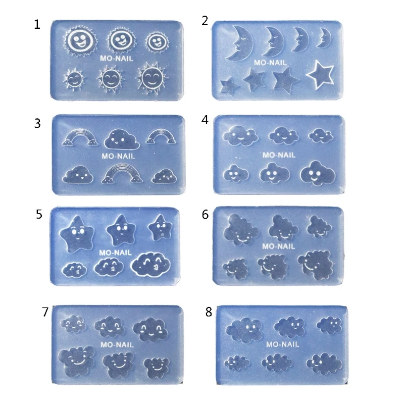 

Clouds Stars Moon Sun Nail Art Decoration Epoxy Resin Mold Nails Stickers Ornaments Silicone Mould DIY Crafts Jewelry Casting To