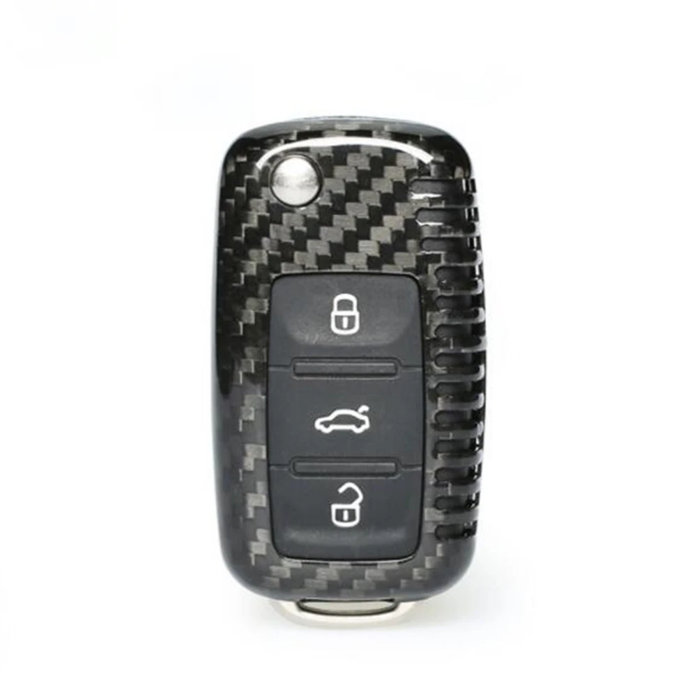 

Чехол для автомобильного ключа из углеродного волокна, чехол для ключа для Volkswagen VW Sagitar Lavida Tiguan Golf Lamando, защитный чехол для ключей