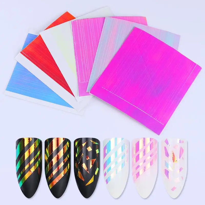 Лазерные наклейки трафарет винил для ногтей Переводные наконечники