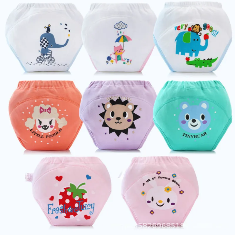 4 шт. Детские водонепроницаемые моющиеся хлопковые подгузники 90 100|Детские