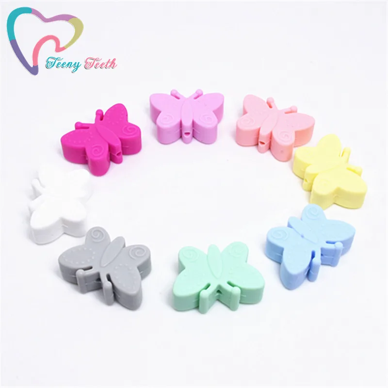 5 шт. силиконовые бусины в форме бабочки|Детские прорезыватели| |