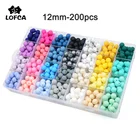 Силиконовые бусины LOFCA 12 мм, 200 шт., силиконовые бусины для прорезывания зубов, пищевой силикон, Детская пустышка