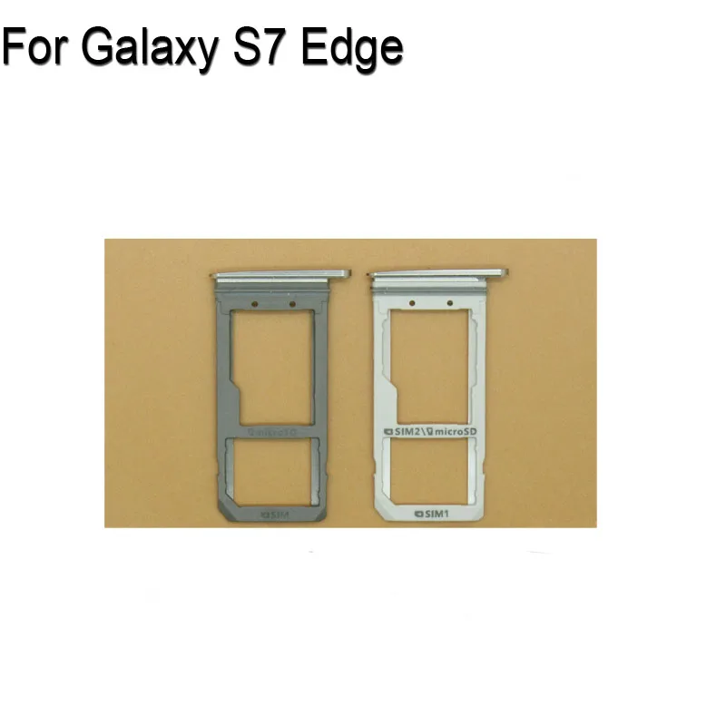 100% Оригинальный серебристый лоток для SIM карты Samsung Galaxy S7 Edge SD держатель ящик