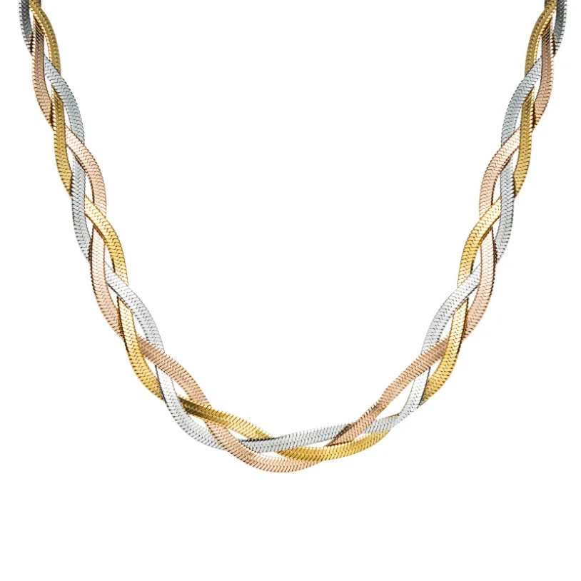 316L Stainless Steel New Fashion Upscale Jewelry Multicolor Twist Weaving Snake Bone Chain Choker Necklaces & Pendants For Women