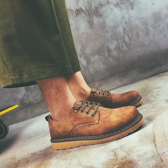2019 autumn new men's shoes British style trend casual single fashion lace tooling | Обувь