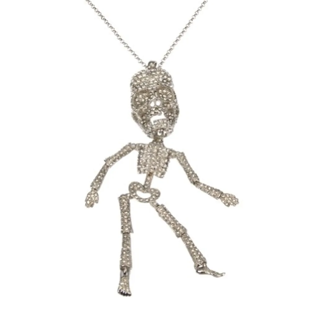 Панк Рок Череп со стразами ожерелье мужское колье Femme Max Colar Masculino Neckless мужские