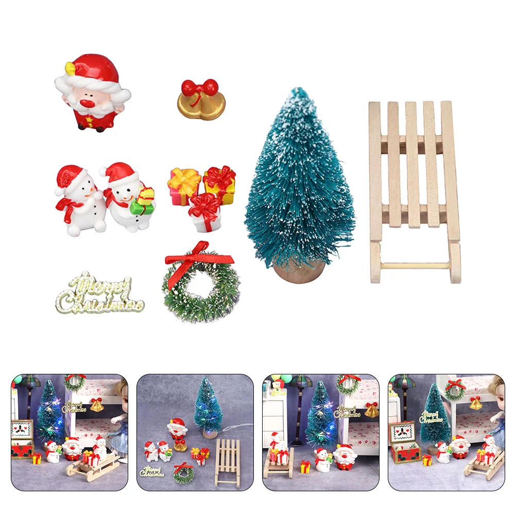 

1 Set Mini House Adornment Christmas Adornment Plaything Mini House Decoration