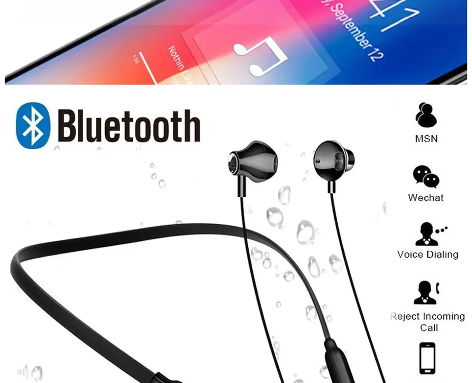 Roreta беспроводные Bluetooth наушники стерео спортивные наушники с микрофоном шумоподавление ушной крючок гарнитура для iPhone samsung