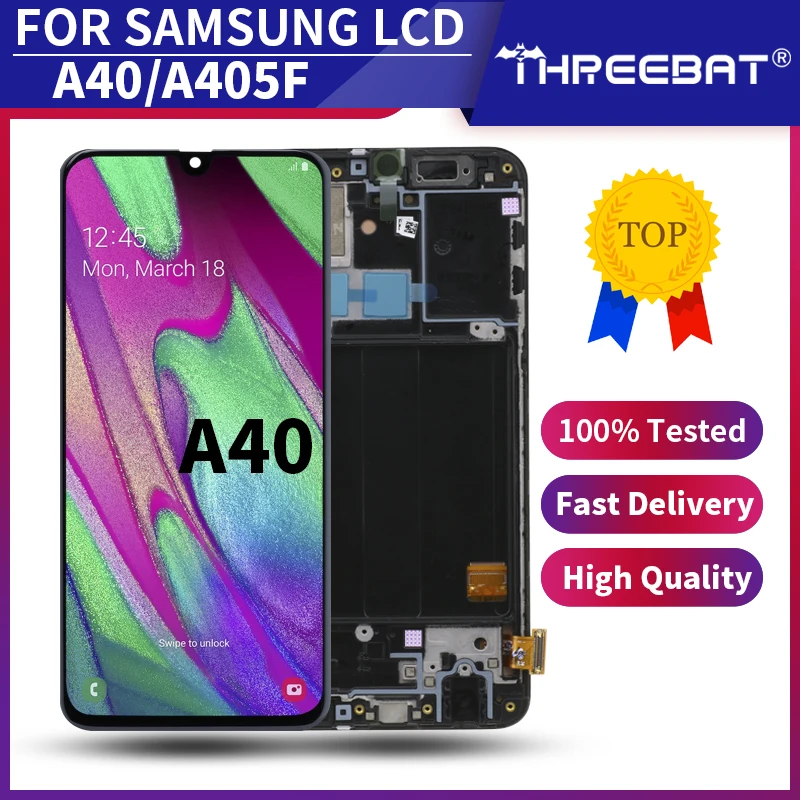 ЖК дисплей Super AMOLED для Samsung Galaxy A40 A405 A405F сенсорный экран с дигитайзером в сборе