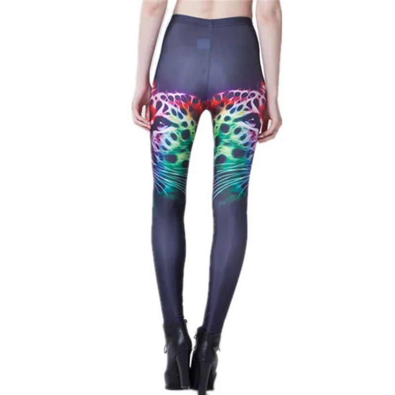 DOUBCHOW женские с эластичной резинкой на талии цифровой 3D Леггинсы принтом из