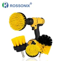 3pcsset electric scrubber brush drill brush kit plastic round cleaning brush for toilet carpet glass car tires nylon brushes