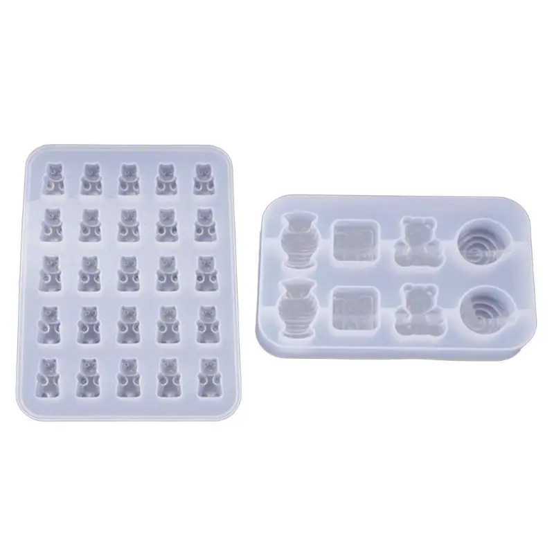 

Crystal Epoxy Resin Mold Bear Candy Pendant DIY Crafts Casting Silicone Mould