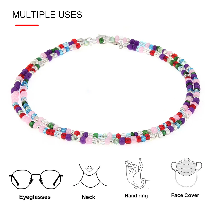 

Acrylic Bead Eyeglass Mask Lanyard Chain Unisex Anti-lost Beaded Necklace Bracelet Reading Glasses Chain Neck Straps Lanyard