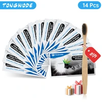 tongwode 14pcs activated bamboo charcoal teeth whitening strips dental teeth veneers for oral hygiene tooth tartar