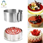 Регулируемое кольцо для мусса, круглые формы для выпечки, из нержавеющей стали, инструменты для украшения торта, 1 шт. ZXH
