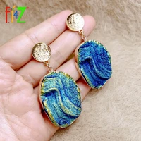 f j4z vintage bohimian earrings fashion changeable blue resin statement earrings ladies party gifts dropship