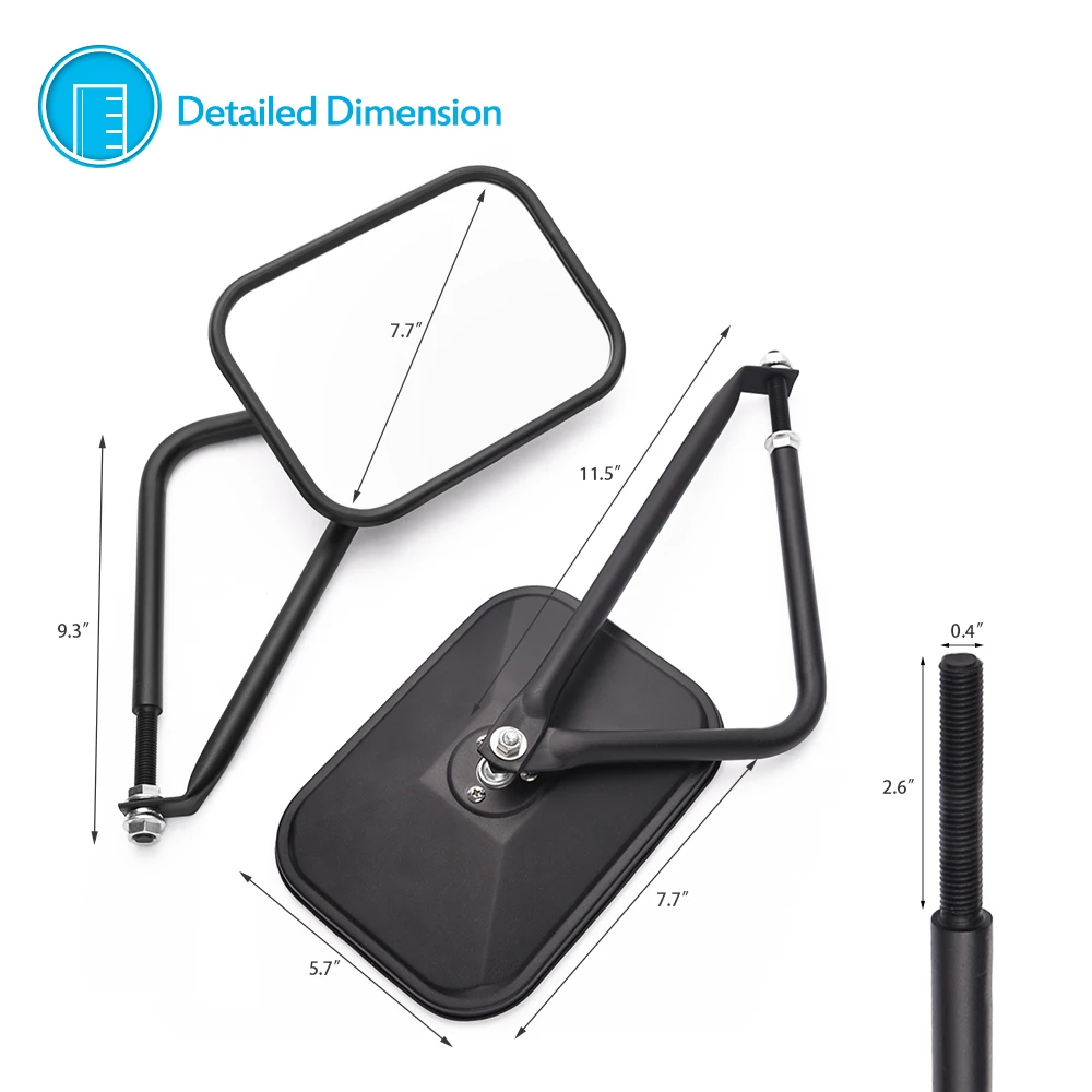 Регулируемые болтовые зеркала MICTUNING для наружных дверных петель 4x4 Jeep Wrangler JK 2007 2017