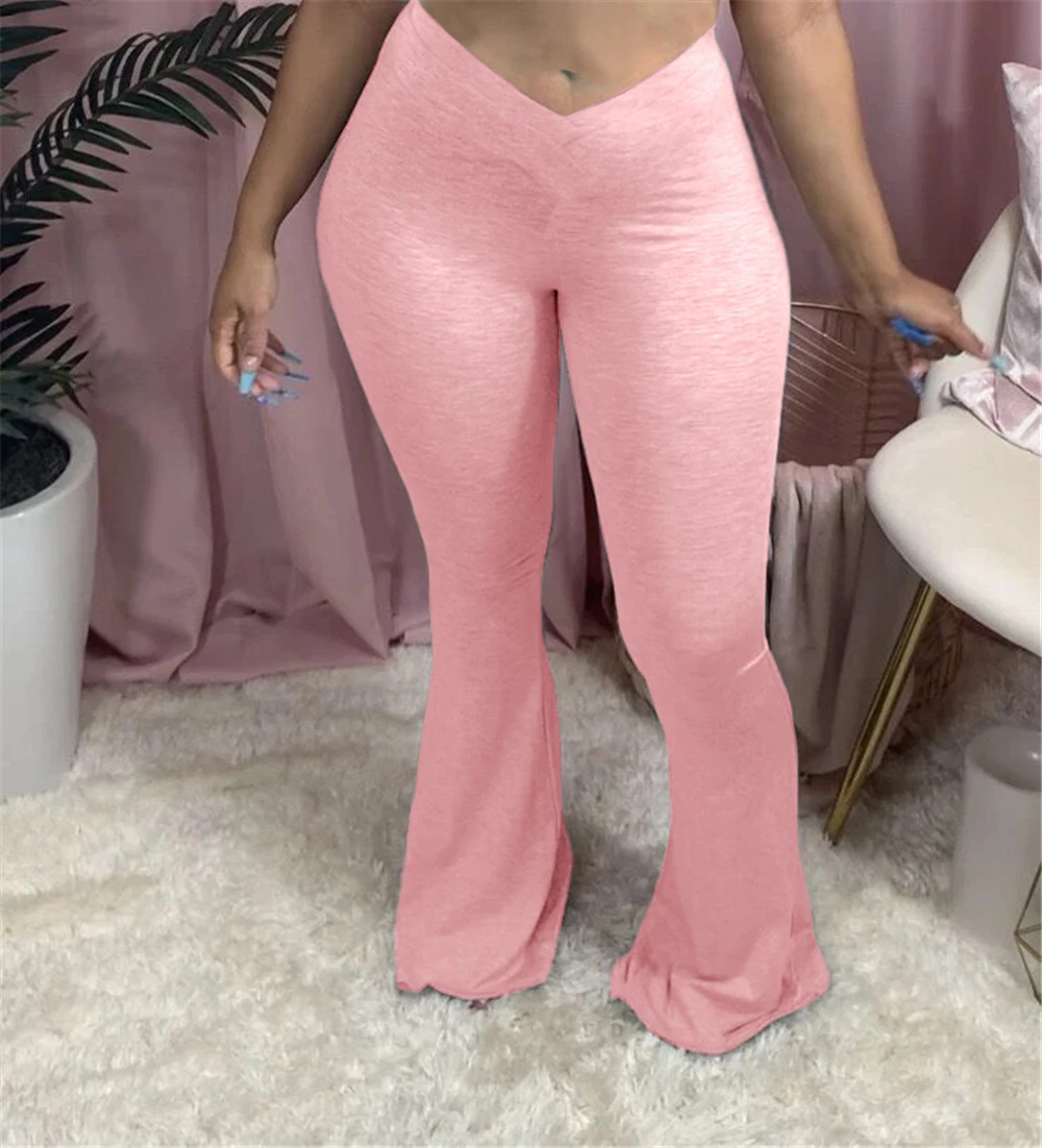 

RStylish 2020 Early Autumn Sexy Lady 3 Colors Full Pants Elastic High Waist Skinny Flare Pants Casual Girl Streetwear Pants