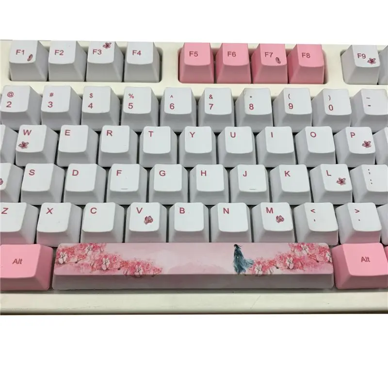 Клавиатура Sakura Dye Sublimation Cute Keycap PBT OEM профиль для GH60 GK61|Аксессуары мышей и