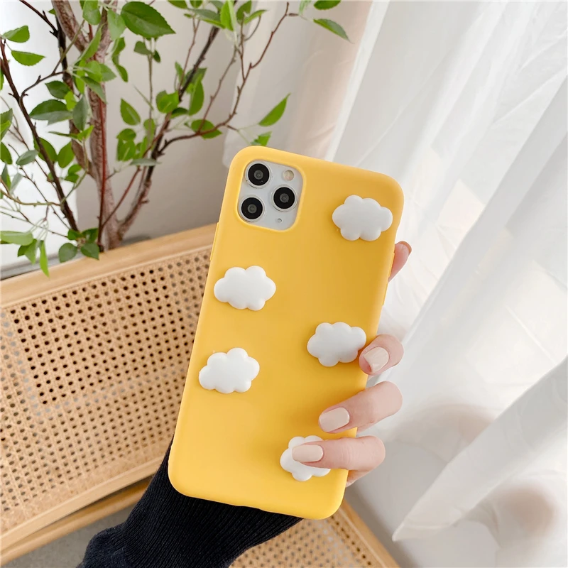 Жидкий силиконовый 3D-чехол с облаком для Iphone 12 11 Pro Max Mini X XR XS Samsung S20 Plus A51 A71 A41 A21S A10